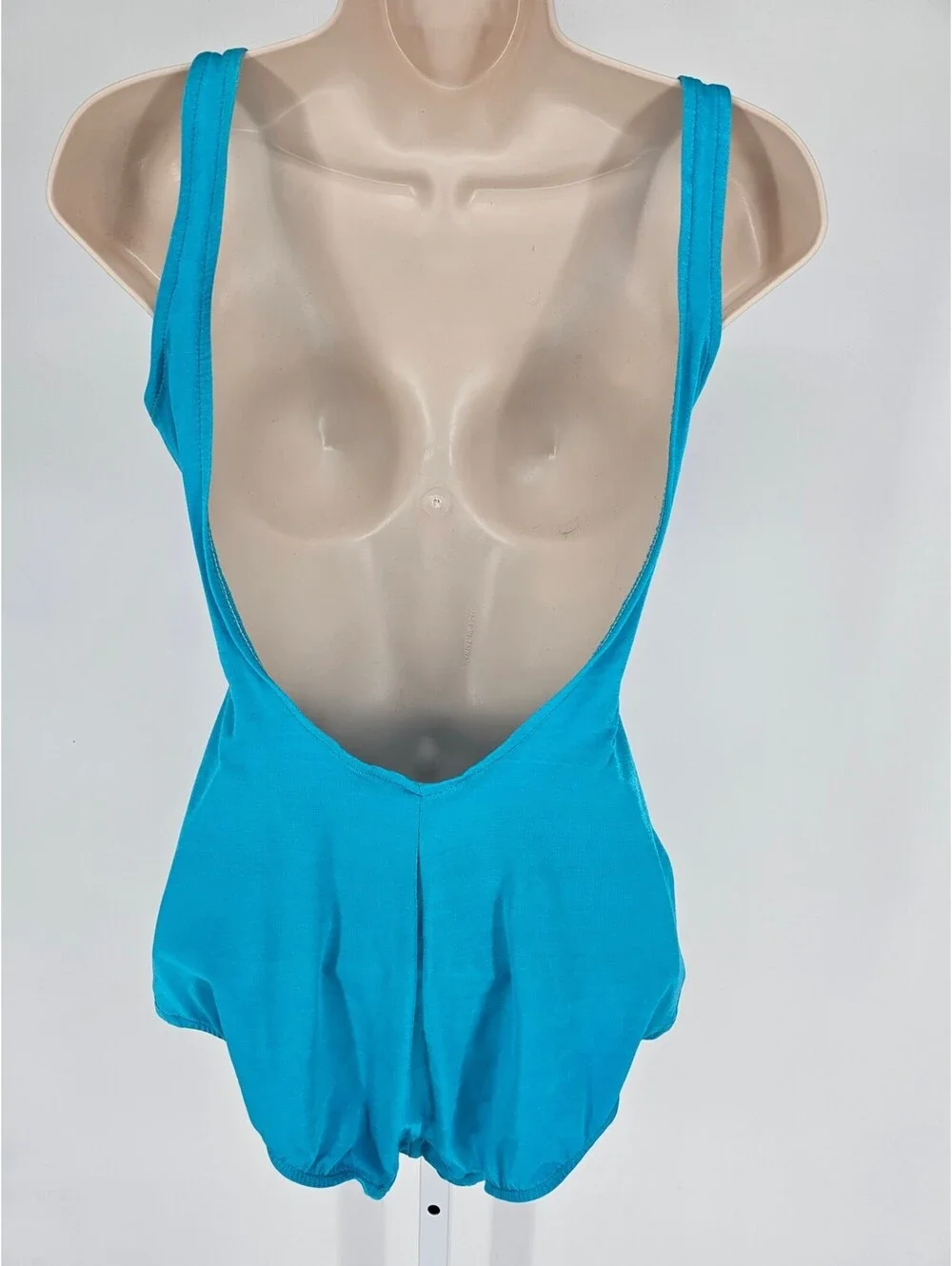 Vintage 1970s Cole of California Womens Sz 12 One Piece Swimsuit Blue w/ Ties